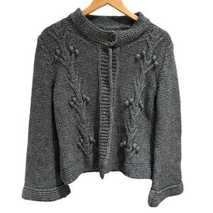 Elsamanda‎ Anthropologie Wool Alpaca Blend Chunky Cardigan Sweater Gray Medium